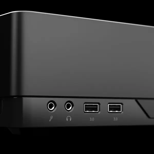 Modern front panel I/O connections: USB-C and Audio