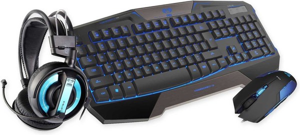 E-Blue Cobra Backlit Gaming Set Sininen - näppäimistö + hiiri + kuulokkeet image