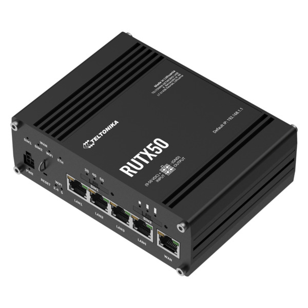 Teltonika RUTX50 - wireless router - WWAN - Wi-Fi 5 LTE - 5G 4G 3G - DIN rail mountable surface-mountable wall-mountable - Wireless router 802.11a/b/g/n/Wi-Fi 5 Wave 2
